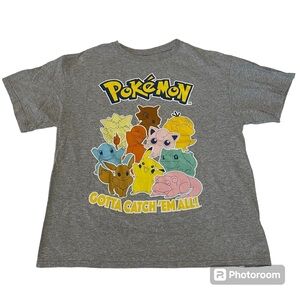 Pokémon Kids Large Gray Short Sleeve T Shirt